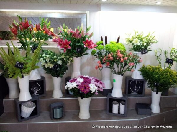 Votre fleuriste Aux Fleurs des Champs propose des bouquets et des compositions florales avec livraison sur Charleville Mézières et les Ardennes